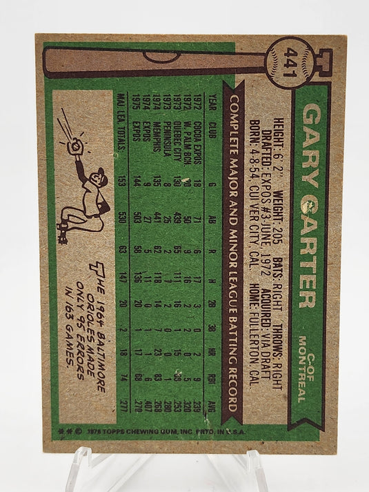 1976 Topps Gary Carter #441