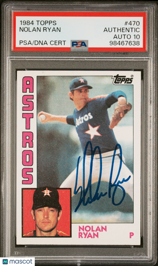 1984 Topps Nolan Ryan #470 PSA A Auto 10