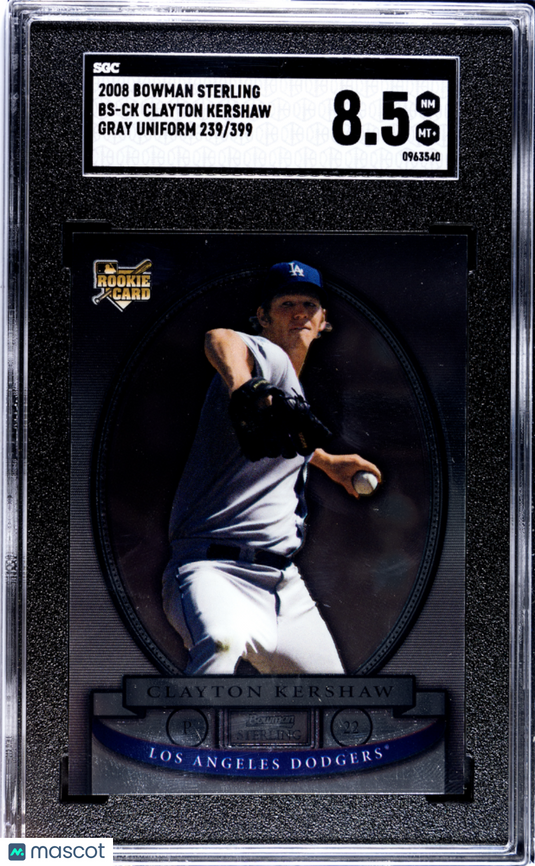 2008 Bowman Sterling Clayton Kershaw #BS-CK Gray Uniform SGC 8.5