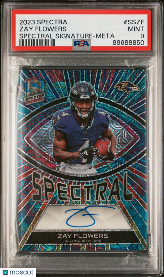 2023 Spectra Spectral  #SSZF Zay Flowers Spectral Signature-Meta PSA 9