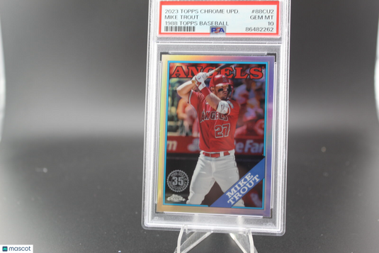 2023 Topps Chrome Update #88CU-2 Mike Trout 1988 Topps Baseball PSA 10