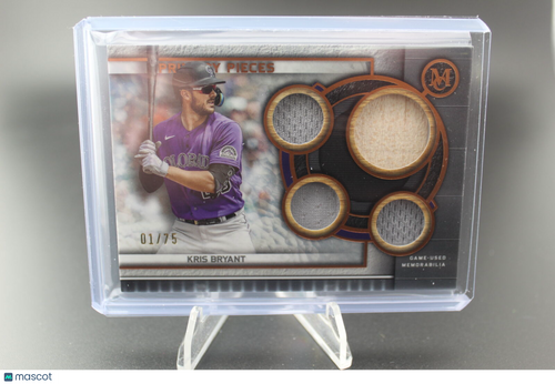 2023 Topps Museum Collection #SPPPQR-KB Kris Bryant Single-Player  Quad  #/75