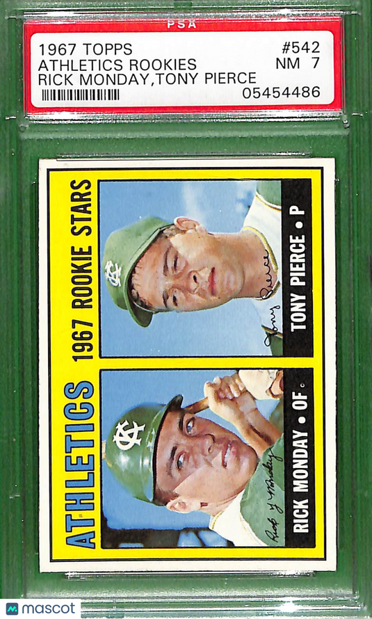 1967 Topps Athletics Rookies #542 R. Monday T. Pierce PSA 7