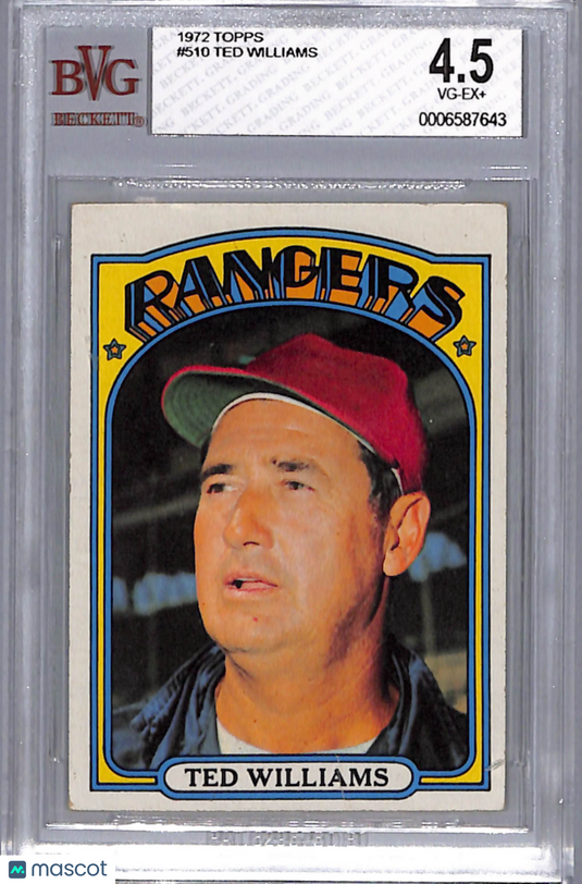 1972 Topps Ted Williams #510 BGS 4.5