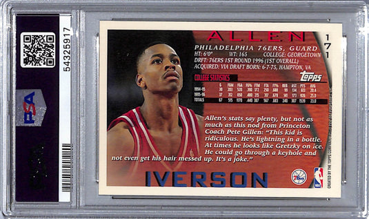 1996 Topps Allen Iverson #171 PSA 8