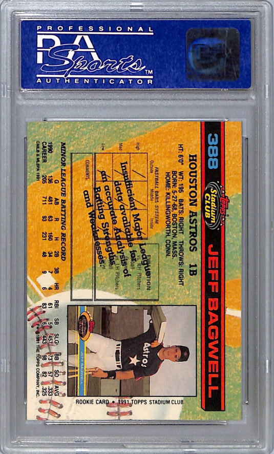 1991 Stadium Club Jeff Bagwell #388 PSA 8
