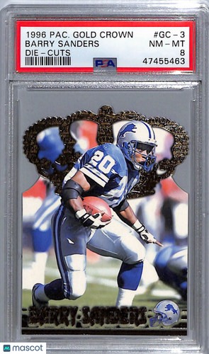 1996 Pacific Gold Crown Die-Cuts Barry Sanders #GC3 PSA 8