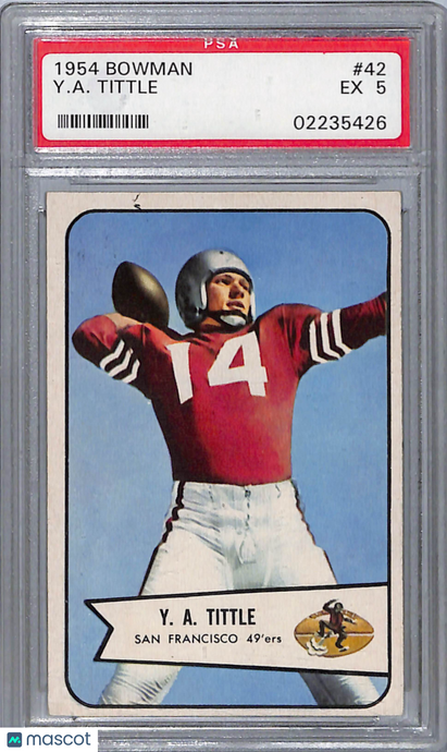 1954 Bowman Y. A. Tittle #42 PSA 5