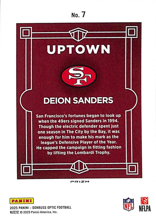 2025 Panini Donruss Optic Uptown Deion Sanders