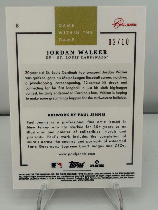 2023 Topps Game Within the Game Jordan Walker #8 Red /10 RC