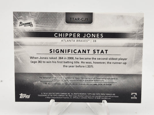 2015 Topps Tier One Chipper Jones