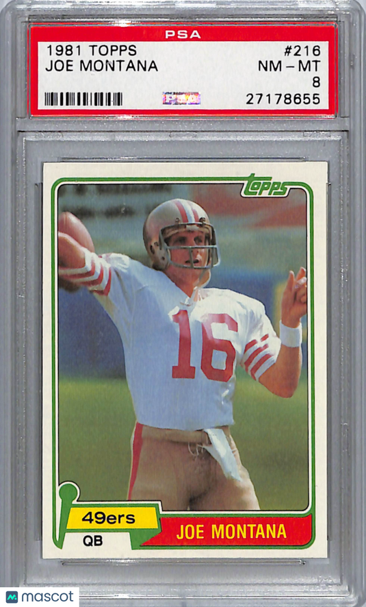 1981 Topps Joe Montana #216 PSA 8