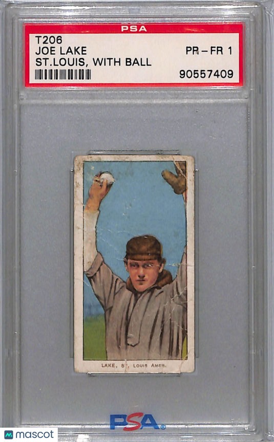 1909-11 T206 Joe Lake ST. Louis, With Ball PSA 1