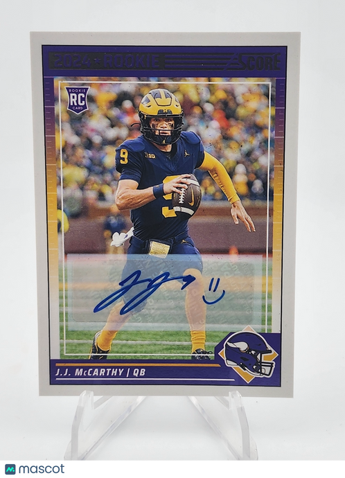 2024 Panini Score J.J. McCarthy #304 SSP Smiley Face RC