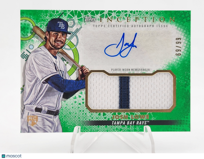 2022 Topps Inception Josh Lowe #IAP-JLO Autograph /99 Player-worn RC