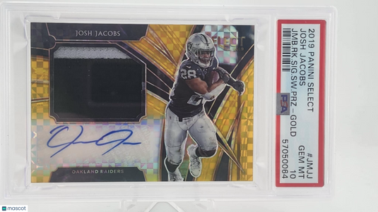 2019 Panini Select RPA Gold Prizm /10 Josh Jacobs