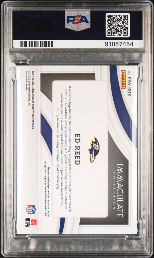 2023 Panini Immaculate Collection Update #PPAERE Ed Reed  /99 PSA 9