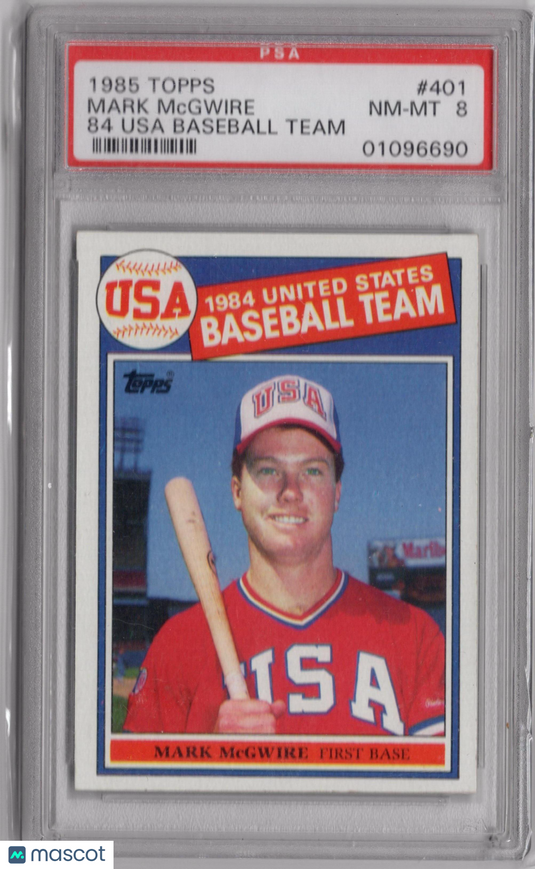 1985 Topps #401 Mark Mcgwire 1984 Usa Baseball Team PSA 8