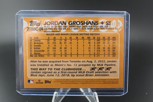 2023 Topps #2T88C-84 Jordan Groshans 1988 35th Anniversary Chrome Green #/99