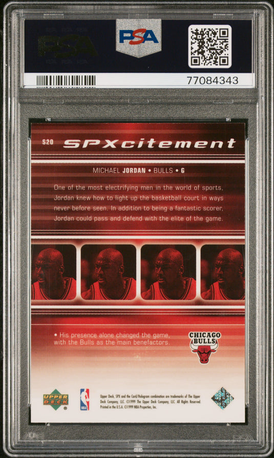 1999 Spx Spxcitement #S20 Michael Jordan PSA 9