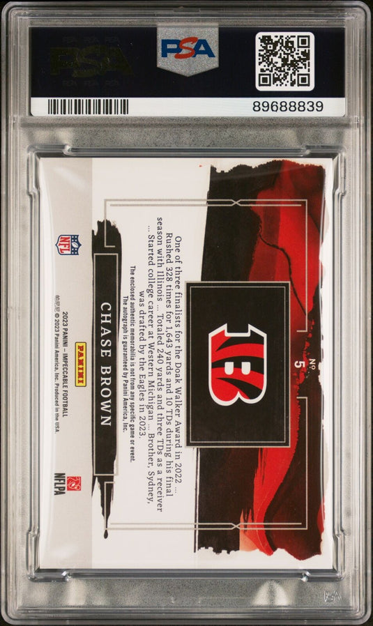 2023 Impeccable Chase Brown RPA SN / 5 PSA 8