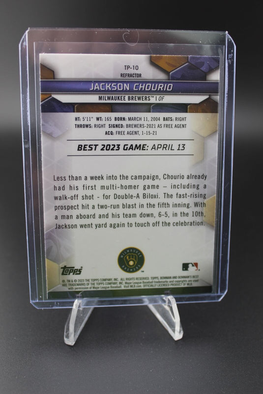 2023 Bowman's Best #TP-10 Jackson Chourio Top Prospects Refractors
