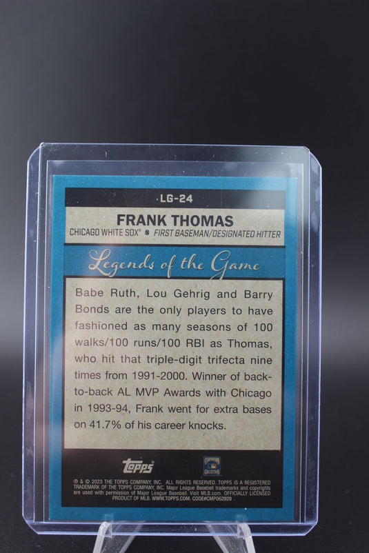 2023 Topps #LG-24 Frank Thomas Legends of the Game Black #/299