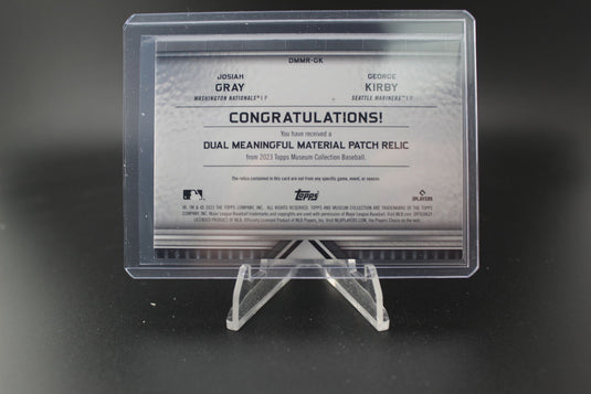 2023 Topps Museum #DMMR-GK Gray / Kirby Dual Meaningful Materials Relics /50