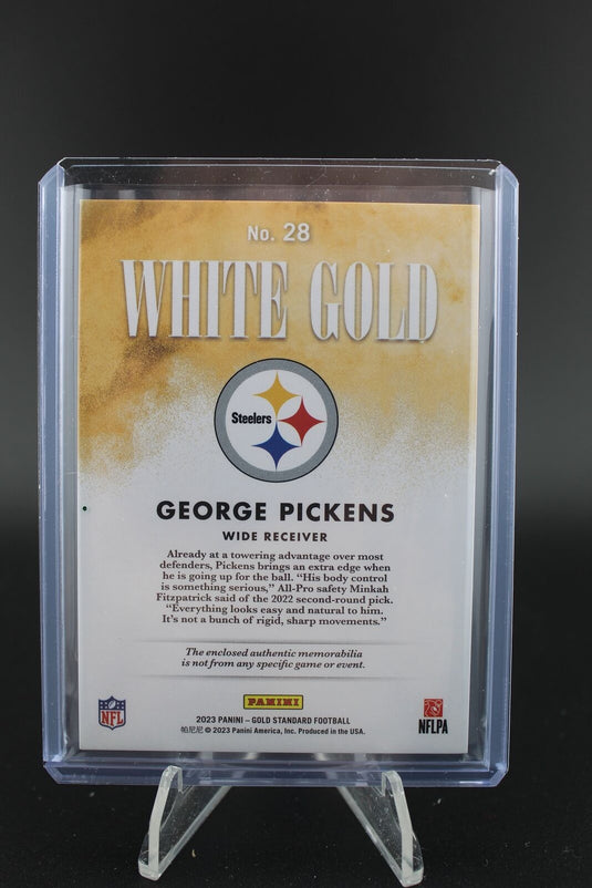2023 Panini Gold Standard #28 George Pickens White Gold Memorabilia #/299