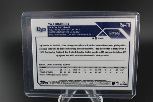 2023 Topps Chrome Update #RA-TB Taj Bradley Autographs