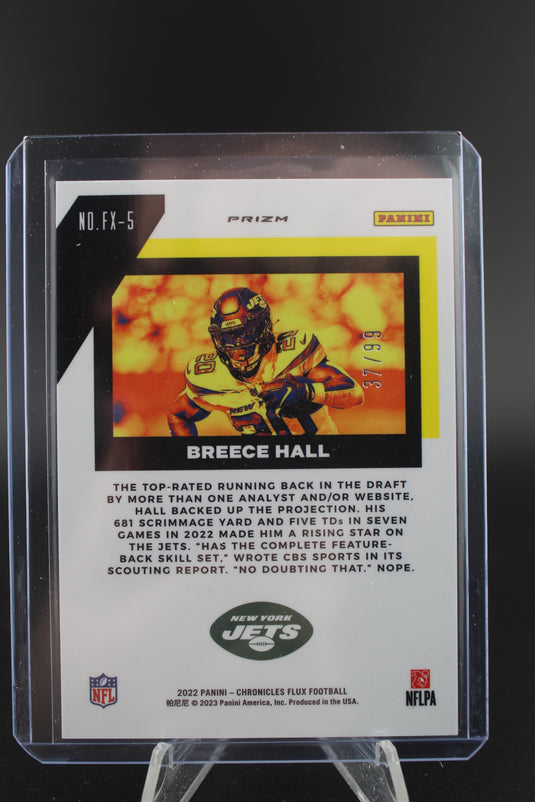 2022 Panini Chronicles #FX-5 Breece Hall Flux Rookies Red #/99