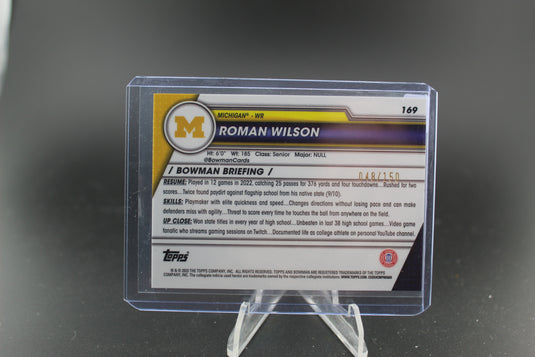 2023 Bowman U Chrome Roman Wilson Prospect Fuschia Mini-Diamond Refractor /150