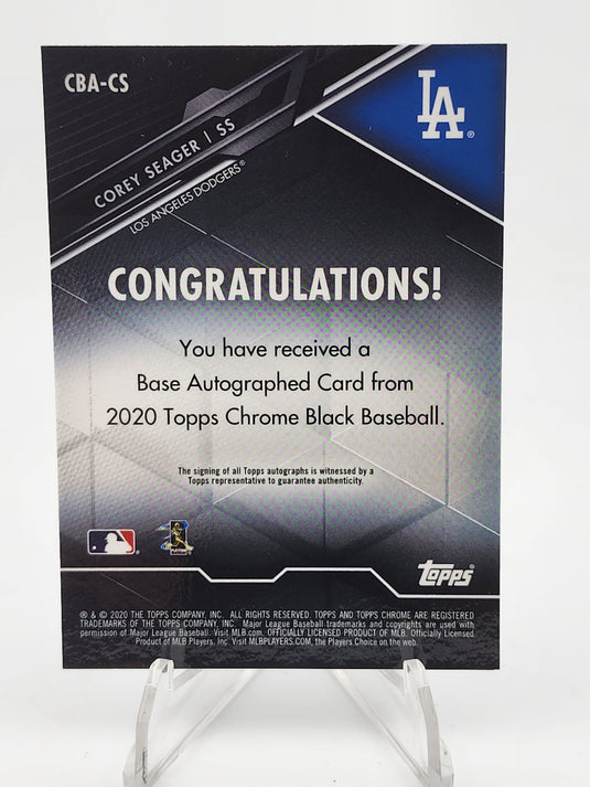 2020 Topps Chrome Black Corey Seager #CBA-CS Autograph