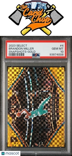 2023 Panini Select Snapshots #4 Brandon Miller Snapshots-Gold Prizm PSA 10