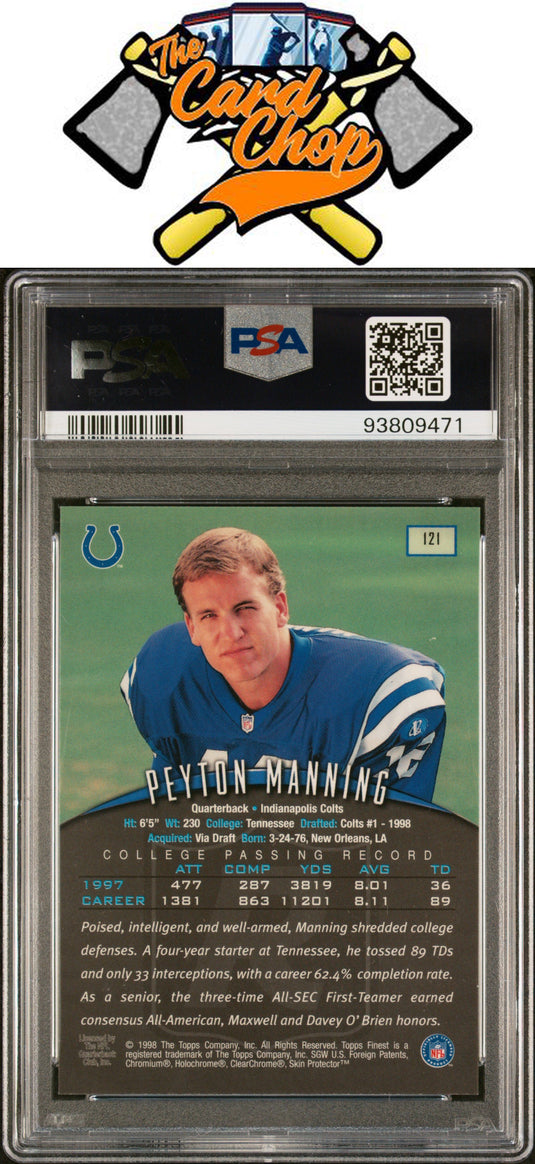 1998 Finest #121 Peyton Manning PSA 8