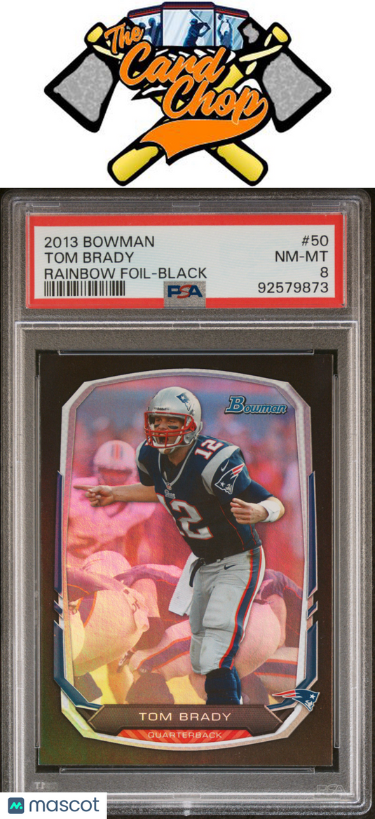 2013 Bowman #50 Tom Brady Rainbow Foil-Black PSA 8