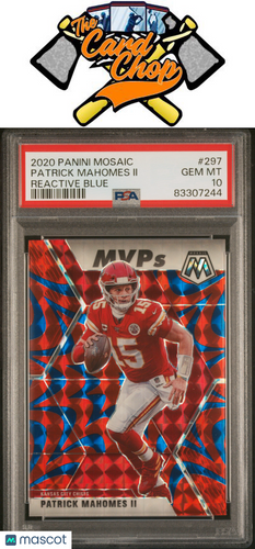 2020 Panini Mosaic #297 Patrick Mahomes Ii Reactive Blue PSA 10