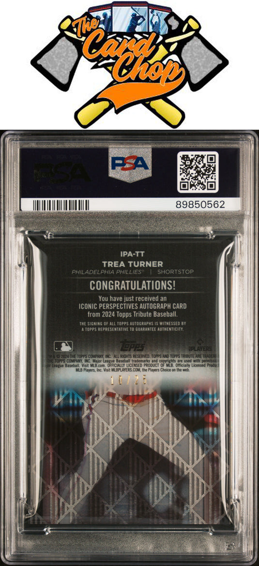 2024 Topps Tribute Auto #IPATT Trea Turner  Auto-Org PSA 9