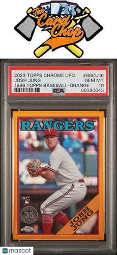 2023 Topps Chrome l #88CU16 Josh Jung 1988 Topps Baseball-Orange PSA 10