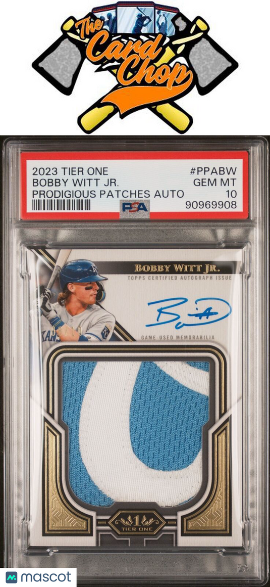 2023 Topps Tier One Prodigious Patches Autographs #PPABW Bobby Witt Jr. PSA 10