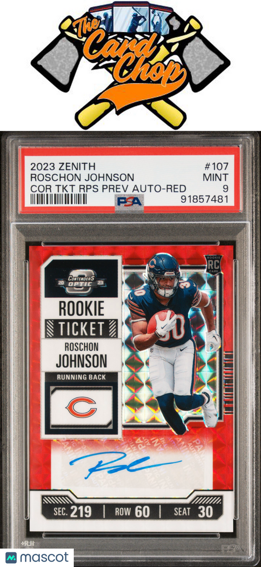 2023  Zenith Optic  /23  #107 Roschon Johnson  Auto-Red PSA 9