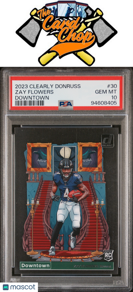 2023 Panini Clearly Donruss Downtown #30 Zay Flowers POP 1 PSA 10