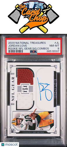 2020 Panini National Treasures Rookie Signatures Combos Rookie Nfl Gear PSA 8