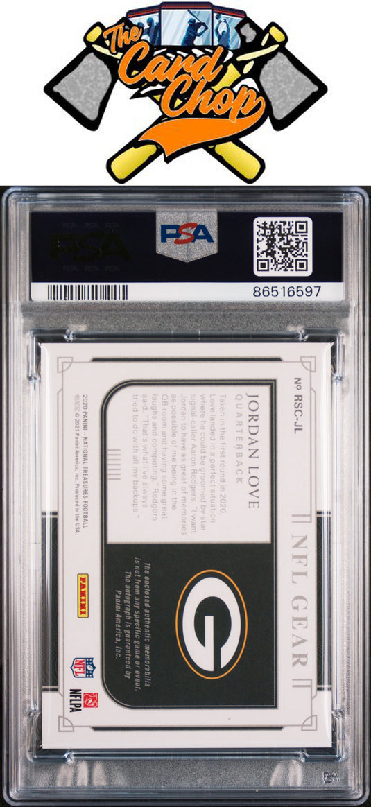 2020 Panini National Treasures Rookie Signatures Combos Rookie Nfl Gear PSA 8