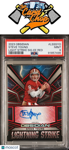 2023 Panini Obsidian Lightning Strike Sigs Steve Young /5  PSA 9