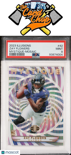 2023 Panini Illusions Mystique #42 Zay Flowers Mystique-Mosaic Case Hit PSA 9