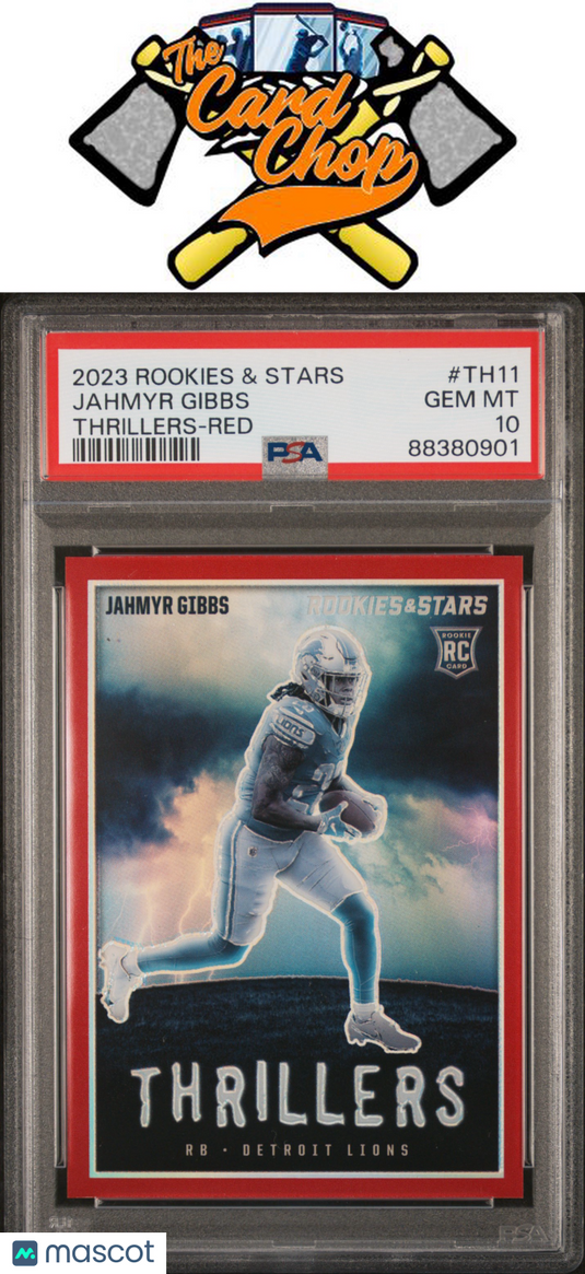 2023 Panini Rookies & Stars Thrillers #TH11 Jahmyr Gibbs Thrillers-Red PSA 10