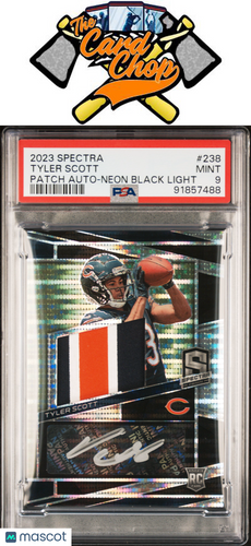 2023 Panini Spectra #238 Tyler Scott Patch Auto-Neon Black Light PSA 9