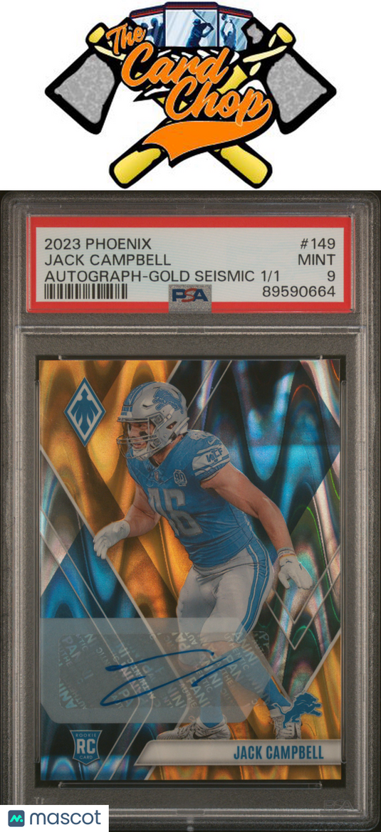 2023 Panini Phoenix #149 Jack Campbell Autograph-Gold Seismic 1/1 PSA 9