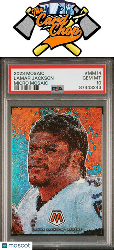 2023 Panini Mosaic Micro Mosaic #MM14 Lamar Jackson PSA 10